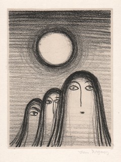 Jan Zrzavý - Průvod dívek, litografie 1960